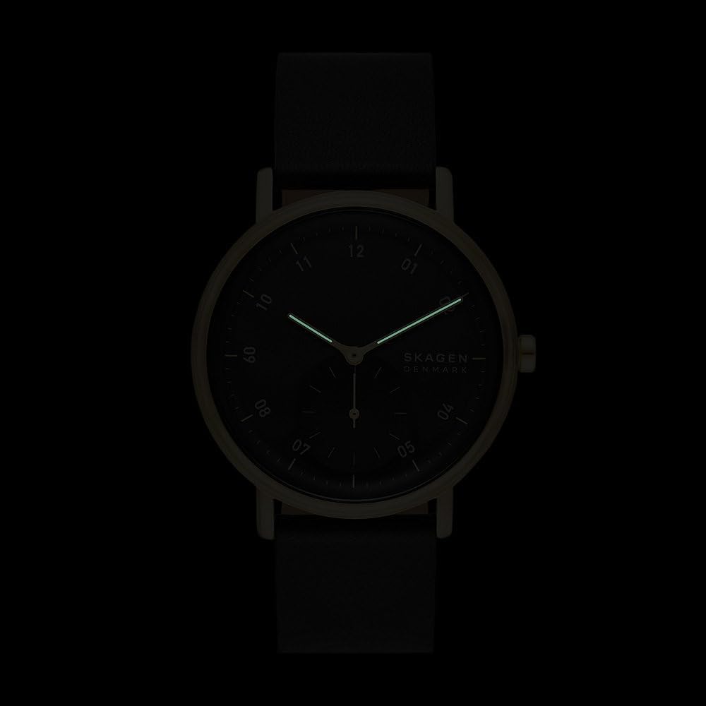 Skagen Reloj Kuppel para Hombre, Movimiento de Cuarzo a Tres Agujas con Esfera Secundaria y Correa de Acero o Piel