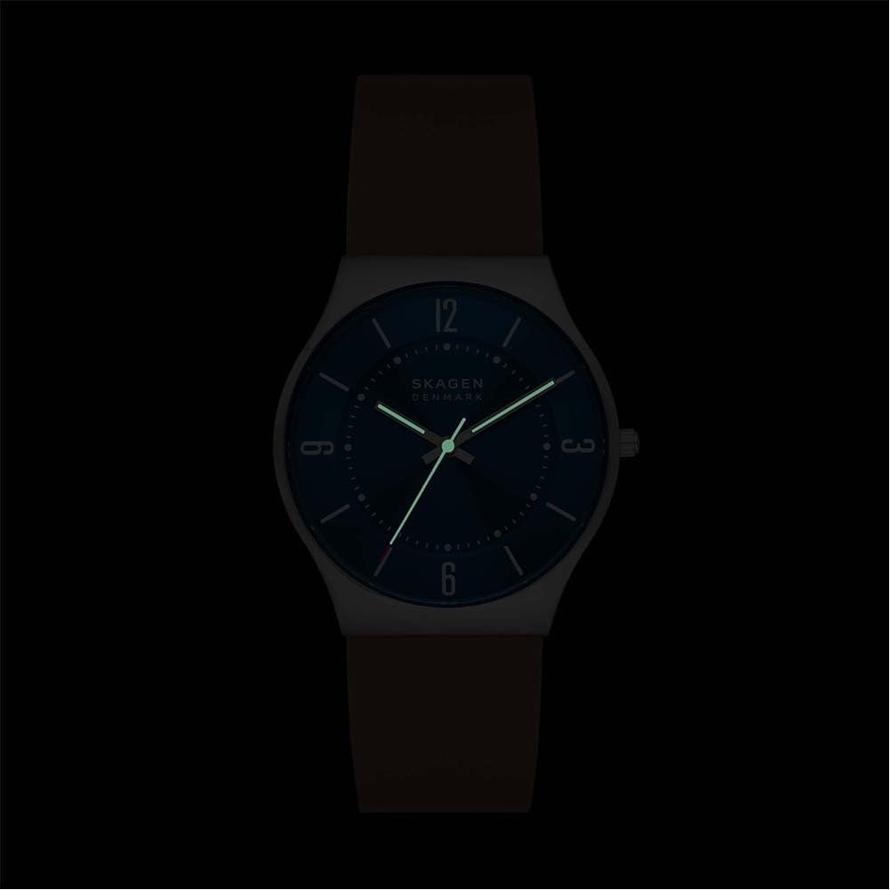 Skagen Reloj Grenen para Hombre, Movimiento de Cuarzo a Tres Agujas con Correa de Acero o Piel