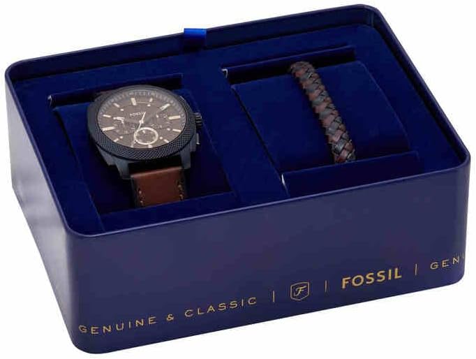 Fossil New Machine Watch for Men, 44mm Quartz Chronograph Movement with Stainless Steel