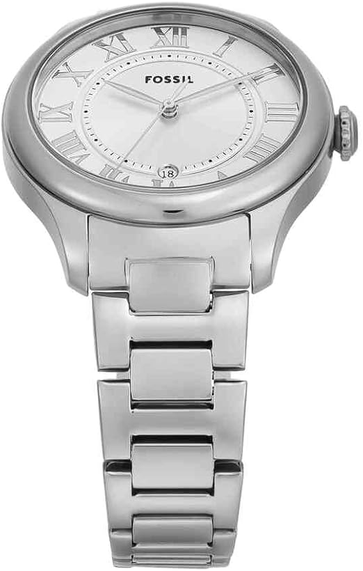 Fossil Gilmore Reloj Mujer, Movimiento de Cuarzo Tres Agujas Fecha con Correa de Acero Inoxidable o Cuero ES5393