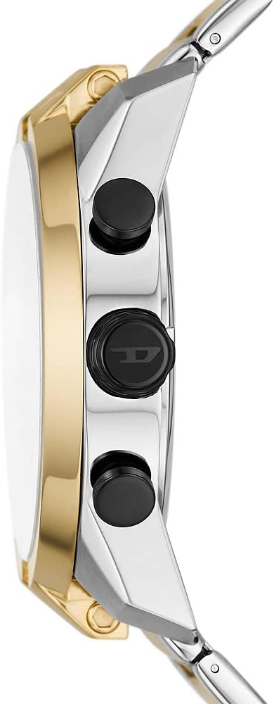 Diesel Reloj Split para Hombre, Movimiento cronógrafo de Cuarzo con Correa de Silicona, Acero Inoxidable o Piel