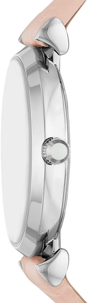 Emporio Armani Reloj de mujer Movimiento de cuarzo/2 agujas Caja de 32 mm con correa de piel AR11543, Rosa claro y purpurina