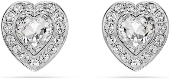 Swarovski SS25 - arete con forma de cápsula de rodio angélico, Una talla, Cristal, cristal, Una talla, Cristal, cristal
