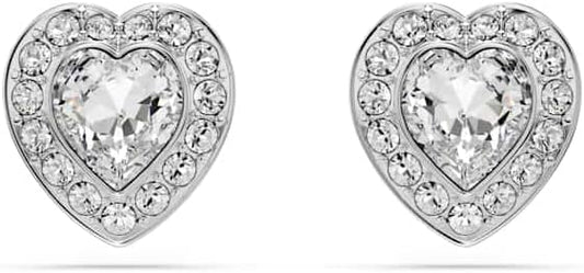 Swarovski SS25 - arete con forma de cápsula de rodio angélico, Una talla, Cristal, cristal, Una talla, Cristal, cristal