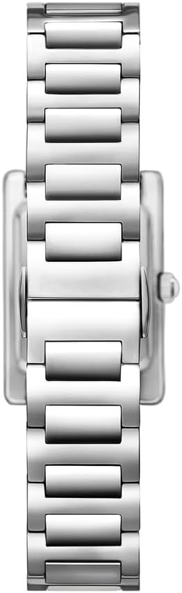 Emporio Armani Reloj para Mujer, Caja Rectangular de 22mm Movimiento de Cuarzo a Dos Agujas con Correa de Acero o Piel
