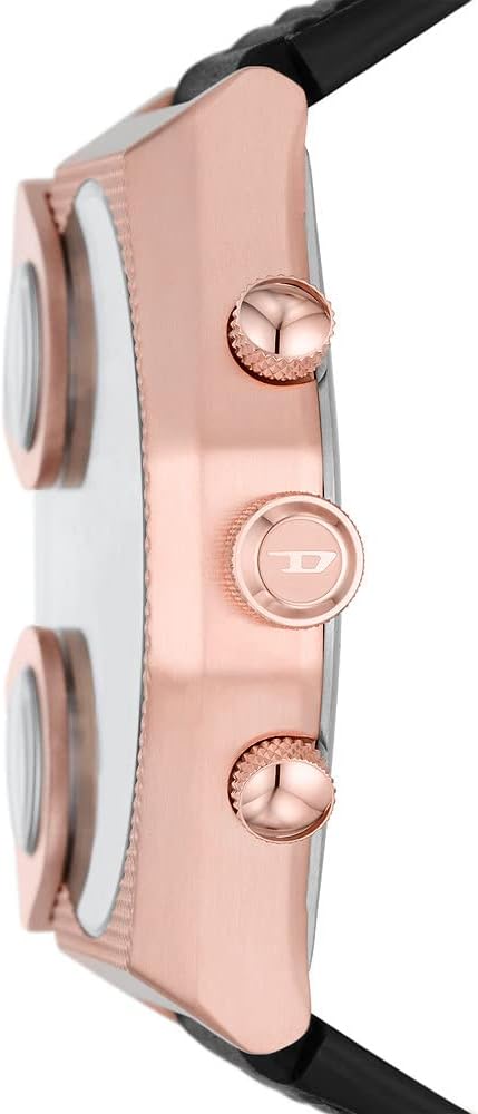 Diesel Reloj Sideshow para Hombre, Movimiento cronógrafo de Cuarzo con Correa de Silicona, Acero Inoxidable o Piel