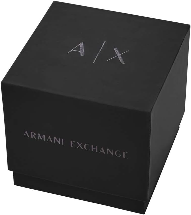 Armani Exchange Relojes para Hombre, Movimiento Fecha trifunción de Cuarzo y Caja de 44 mm con Correa de Acero