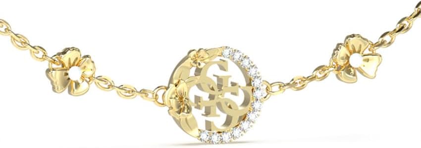 GUESS 4 Love Flowers Bracelet S Yellow Gold
