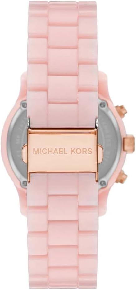 Michael Kors Reloj Runway para Mujer, Movimiento cronógrafo de Cuarzo con Correa de Acero Inoxidable o Acetato