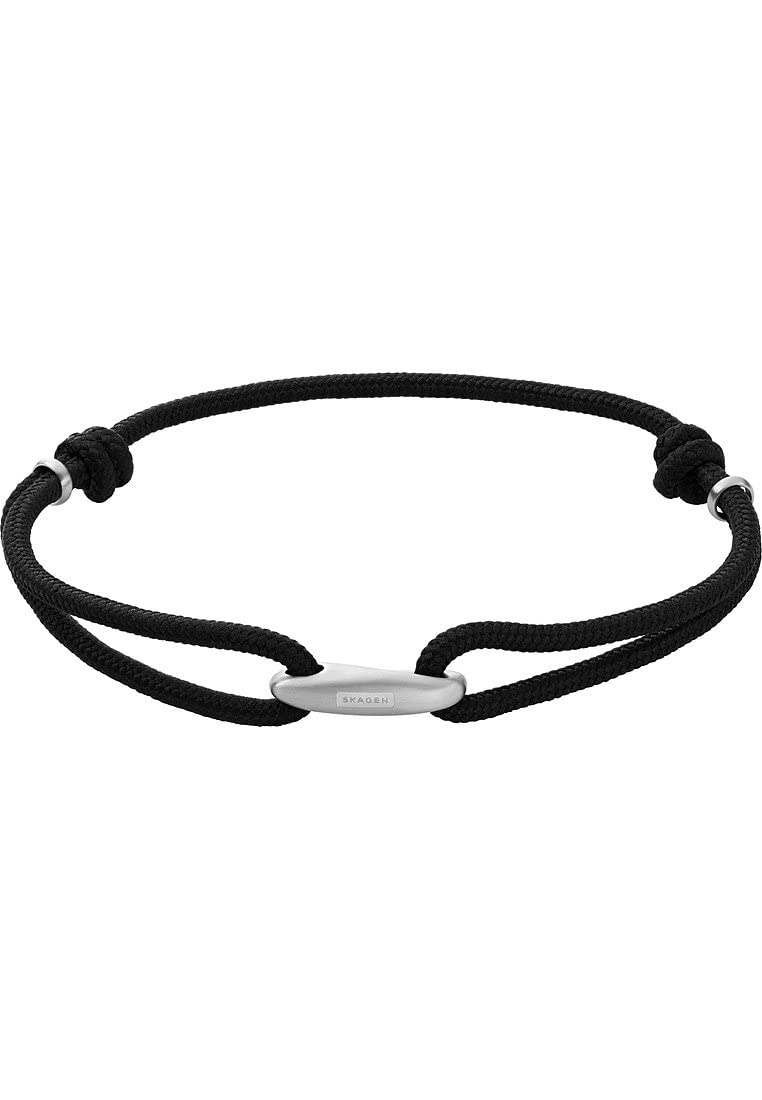 Skagen Pulsera para hombre de acero inoxidable, cuero o cuentas con cierre de gancho