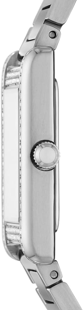 Emporio Armani Reloj para Mujer, Caja Rectangular de 22mm Movimiento de Cuarzo a Dos Agujas con Correa de Acero o Piel