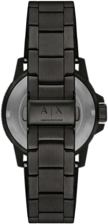 Armani Exchange Relojes para Hombre, Movimiento Fecha trifunción de Cuarzo y Caja de 44 mm con Correa de Acero