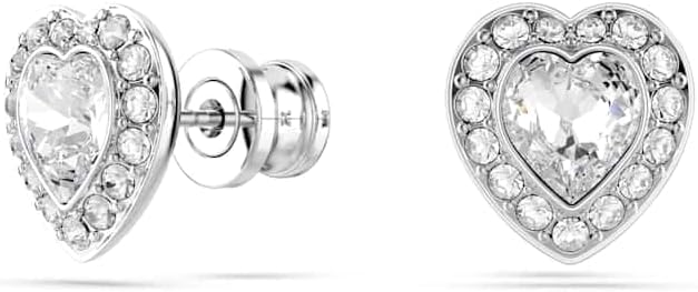 Swarovski SS25 - arete con forma de cápsula de rodio angélico, Una talla, Cristal, cristal, Una talla, Cristal, cristal