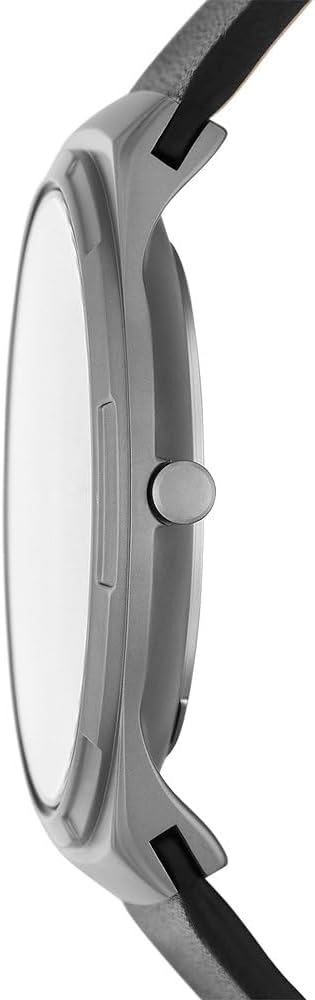 Skagen Melbye Titanium Reloj para Hombre, Movimiento de Cuarzo a Tres Agujas con Correa de Acero o Piel