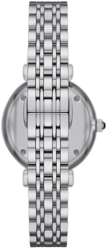 Emporio Armani Reloj para Mujer, 32mm Movimiento de Cuarzo a Dos Agujas con Correa de Acero en Tono Plateado