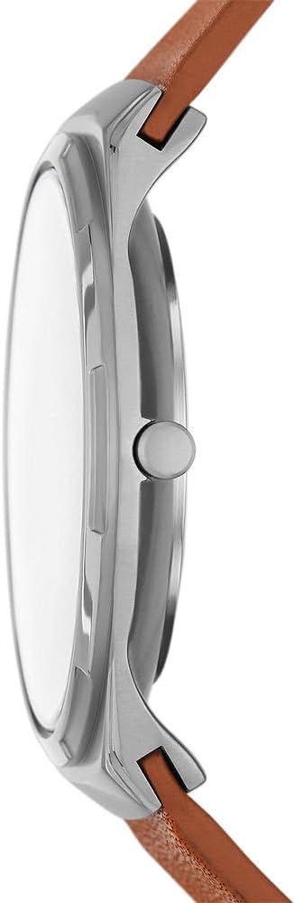 Skagen Melbye Titanium Reloj para Hombre, Movimiento de Cuarzo a Tres Agujas con Correa de Acero o Piel
