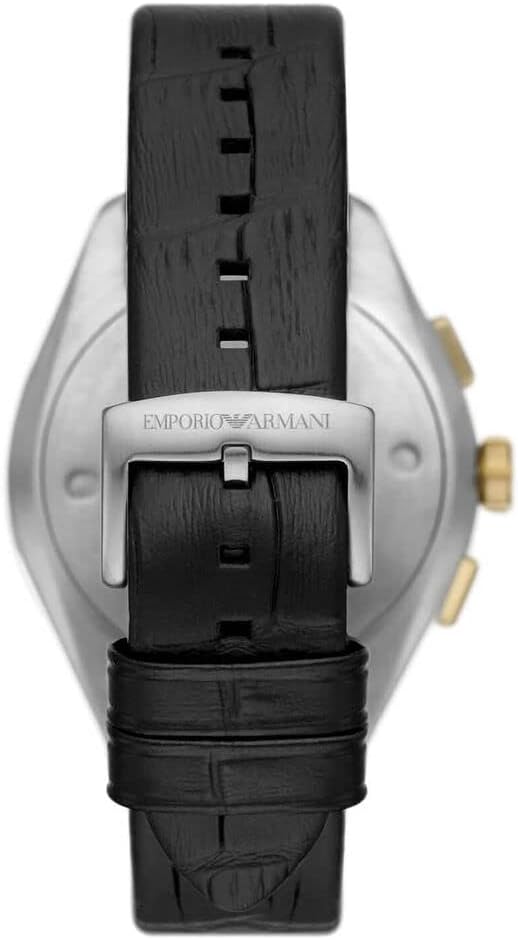 Emporio Armani Watch for Men, 2 Sub dial Chronograph Movement and 43mm Case Size with Stainless Steel, Leather or Silicone Strap
