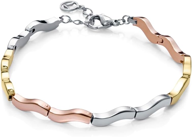 Viceroy Fashion Pulsera Mujer 75364P01019 - Tres Tonos Acero/Dorado/Rosa, Chic