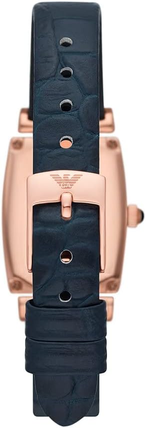 Emporio Armani Reloj para Mujer, Caja Rectangular de 22mm Movimiento de Cuarzo a Dos Agujas con Correa de Acero o Piel