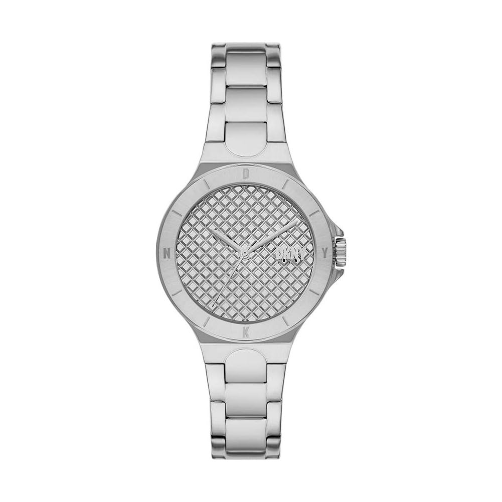 DKNY Chambers Reloj para Mujer, Movimiento de Cuarzo con Correa de Acero, Piel o Silicona