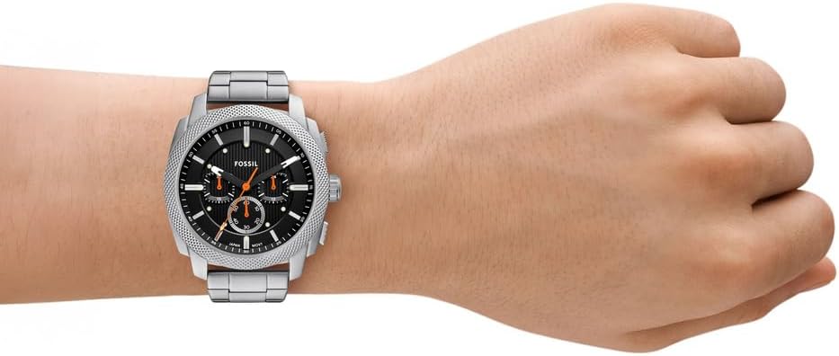 Fossil New Machine Watch for Men, 44mm Quartz Chronograph Movement with Stainless Steel
