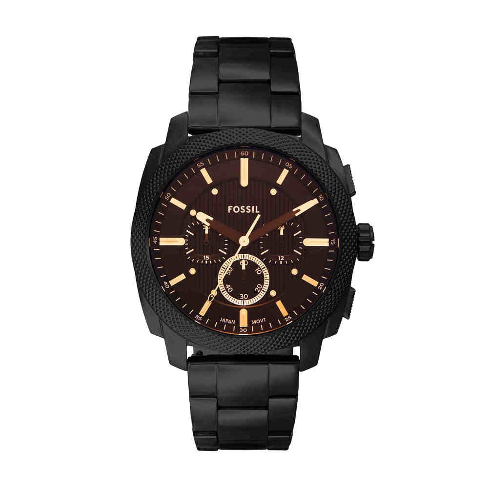 Fossil New Machine Watch for Men, 44mm Quartz Chronograph Movement with Stainless Steel