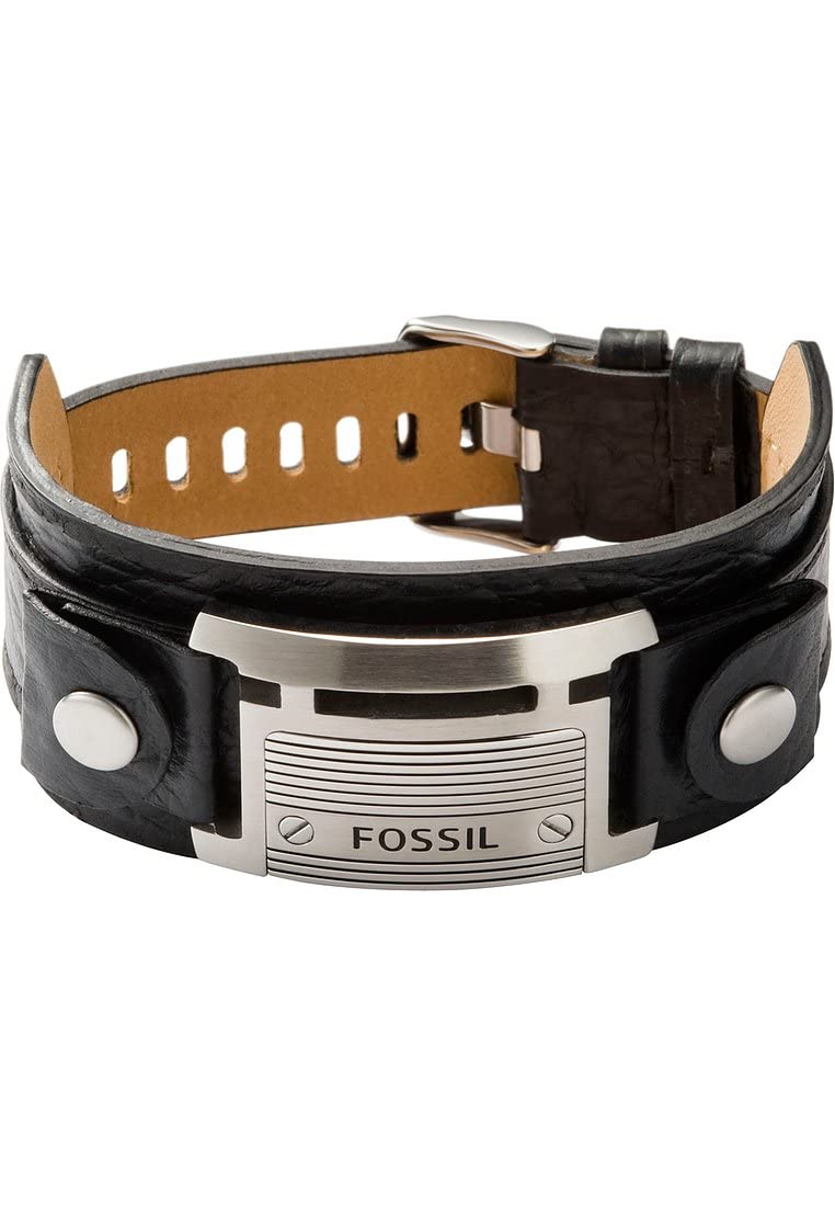 FOSSIL Textura Casual Pulsera de Piel o Acero para Hombre con Imán, Cierre Desplegable o Hebilla