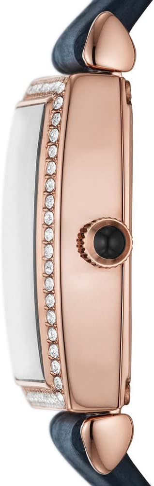Emporio Armani Reloj para Mujer, Caja Rectangular de 22mm Movimiento de Cuarzo a Dos Agujas con Correa de Acero o Piel