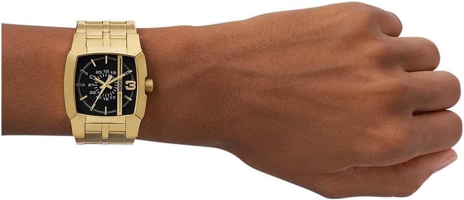 Diesel Cliffhanger Reloj para Hombre, Movimiento de Cuarzo a Tres Agujas con Correa de Silicona, Acero Inoxidable o Piel