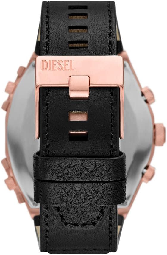 Diesel Reloj Sideshow para Hombre, Movimiento cronógrafo de Cuarzo con Correa de Silicona, Acero Inoxidable o Piel