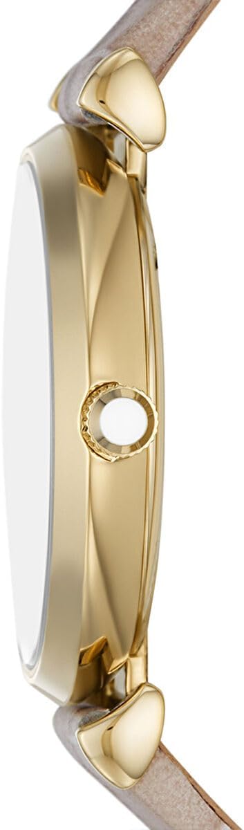 Emporio Armani Reloj de mujer, movimiento de dos manecillas, caja de acero inoxidable dorado de 32MM con correa de piel, AR11518, Bronceado y tono dorado