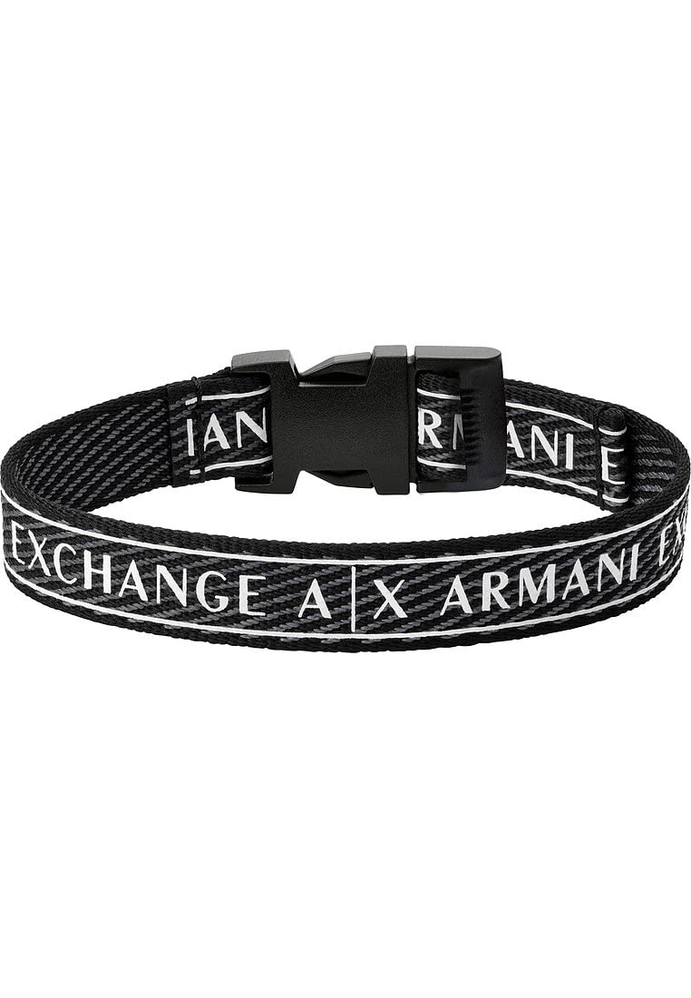 Armani Exchange Hombre Pulsera de tela con cierre de caja y lengüeta