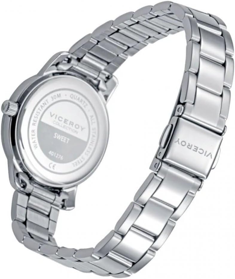 Viceroy Reloj Niña Acero con Esfera Blanca Pulsera de Regalo 401276-04
