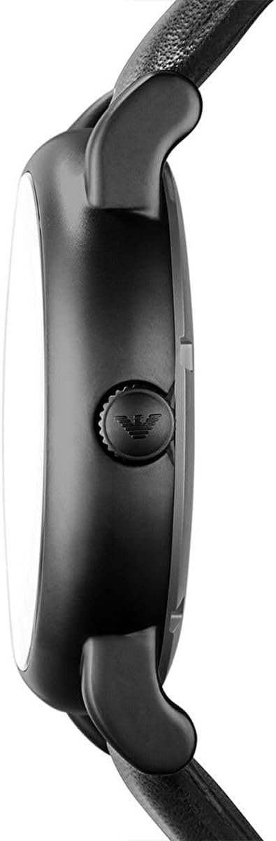 Emporio Armani Reloj Hombre, Movimiento automático, caja de acero inoxidable plateado de 43mm con correa de piel, AR1982