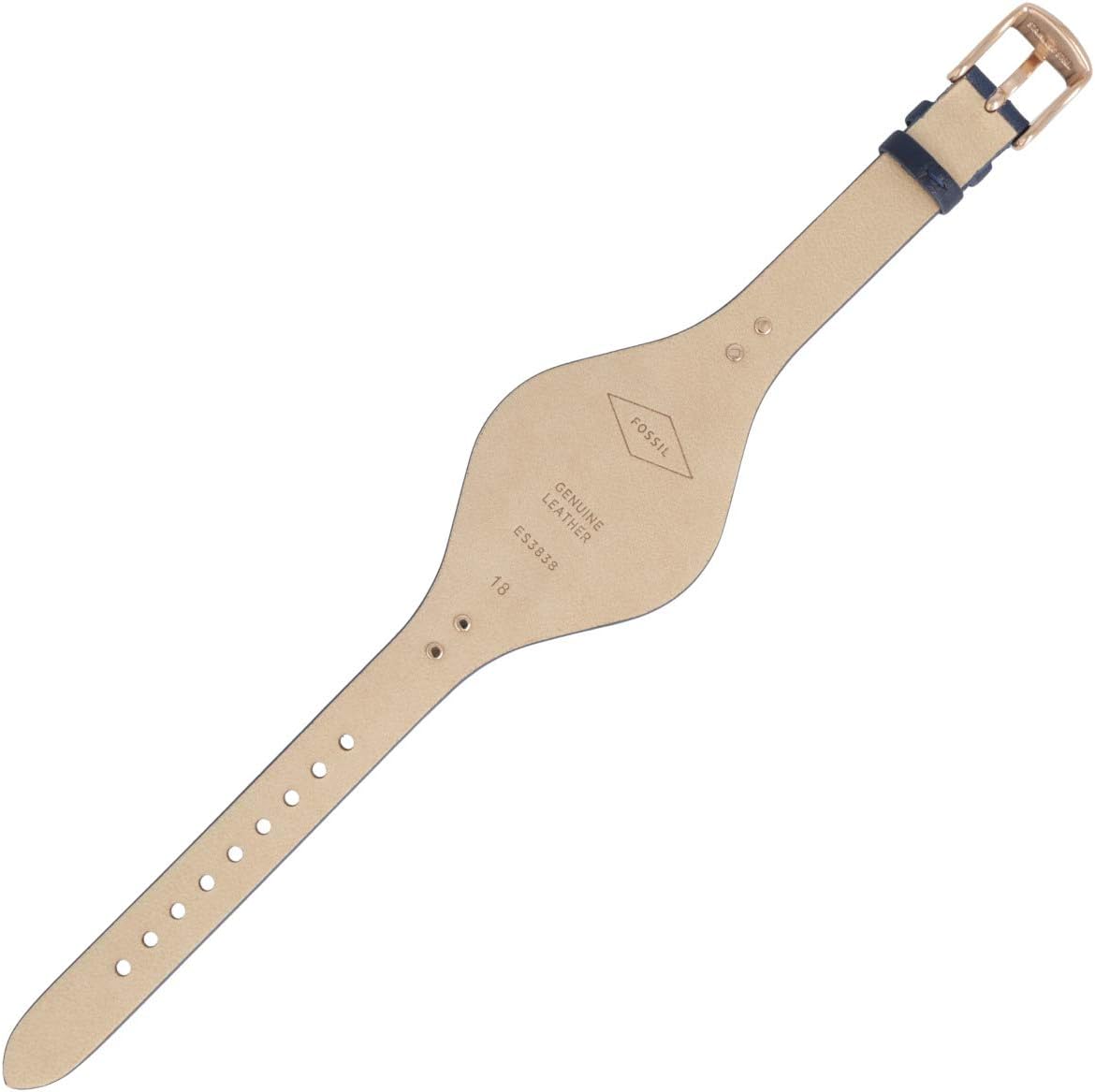 Fossil Correa de Reloj Pulsera 18 Mm de Cuero Azul - Es-3838 | Lb-es3838