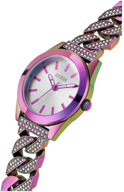 Guess Ladies 32mm Watch - Iridescent Bracelet Silver Dial Iridescent Case