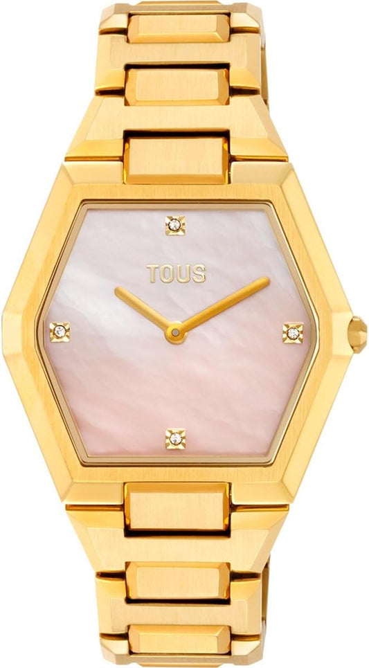 TOUS Reloj analógico con Brazalete de Acero y Esfera de nácar Karat