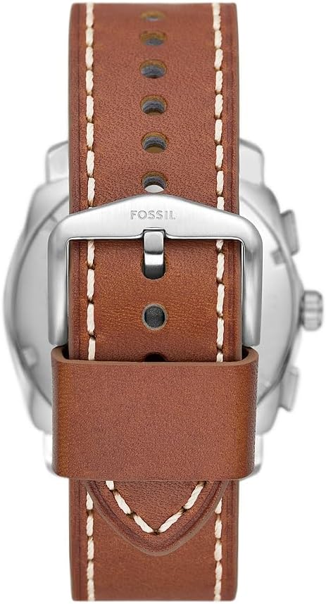 Fossil Reloj Machine para Hombre, 42mm Movimiento cronógrafo de Cuarzo con Correa de Acero o Piel