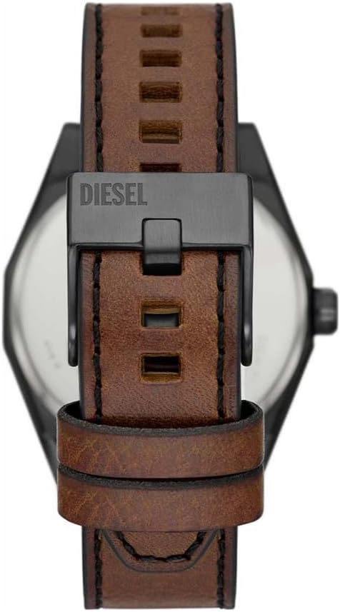 Diesel Scraper Reloj para Hombre, Movimiento de Cuarzo con Fecha a Tres Agujas y Correa de Acero o Piel