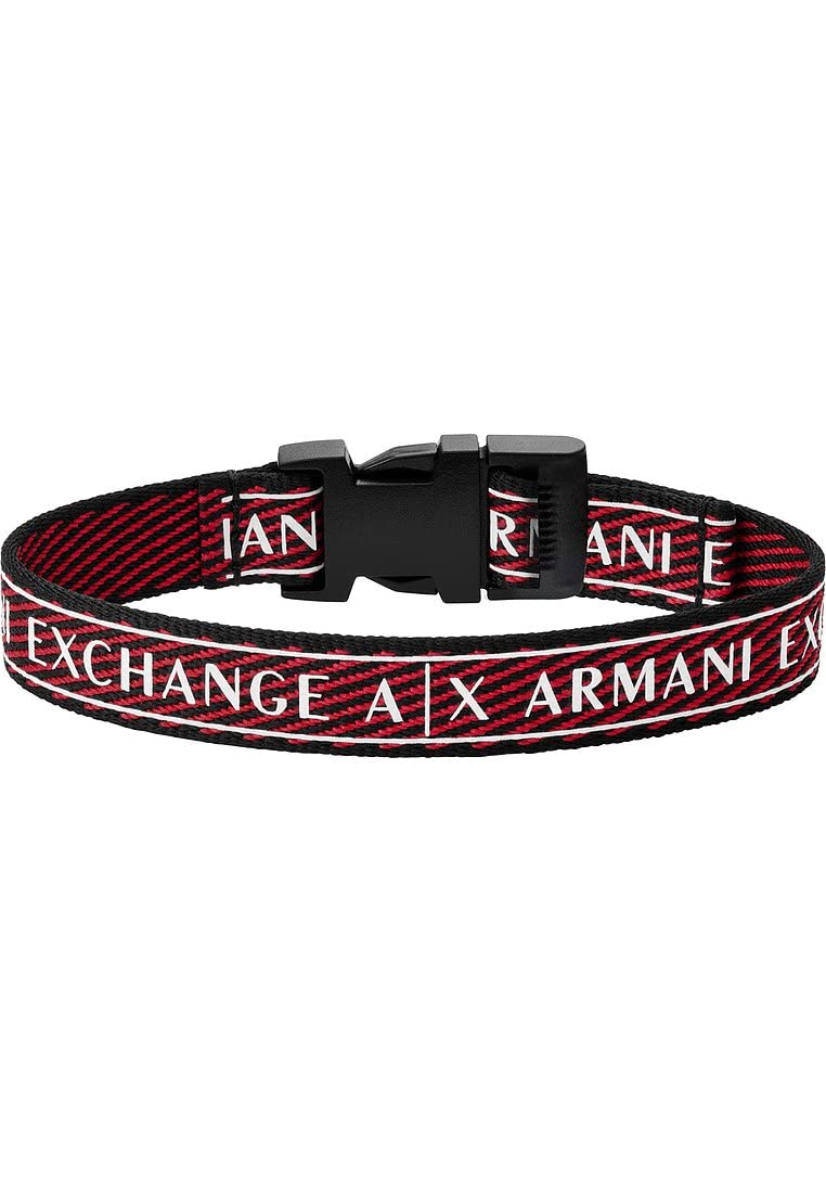 Armani Exchange Hombre Pulsera de tela con cierre de caja y lengüeta