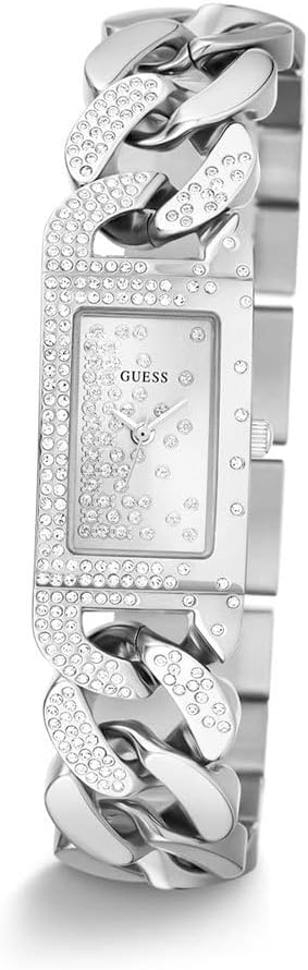 GUESS Reloj de cadena de cristal