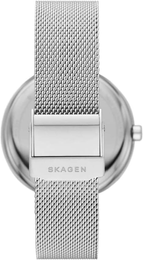 Skagen Karolina Reloj para Mujer, Movimiento de Cuarzo con Correa de Acero o Piel
