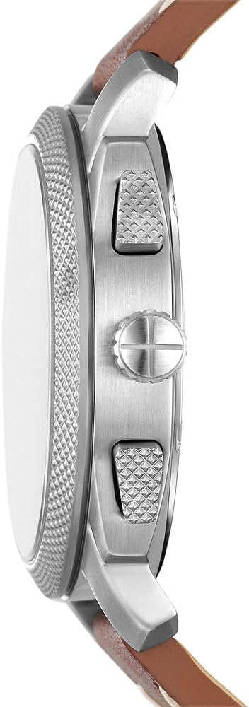 Fossil Reloj Machine para Hombre, 42mm Movimiento cronógrafo de Cuarzo con Correa de Acero o Piel