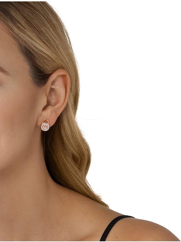Michael Kors - Pendientes Premium Tono Oro Rosa Acero Inoxidable Para Mujer MKC1558AH791