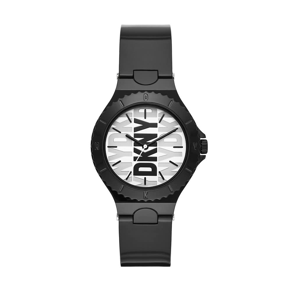 DKNY Chambers Reloj para Mujer, Movimiento de Cuarzo con Correa de Acero, Piel o Silicona