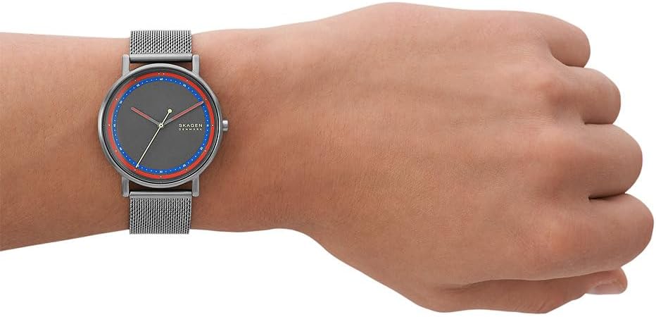 Skagen Reloj Signatur para Hombre, Movimiento de Cuarzo a Tres Agujas con Correa de Acero Inoxidable