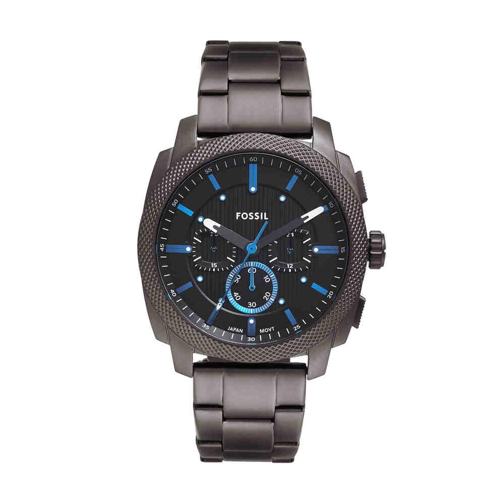 Fossil New Machine Watch for Men, 44mm Quartz Chronograph Movement with Stainless Steel