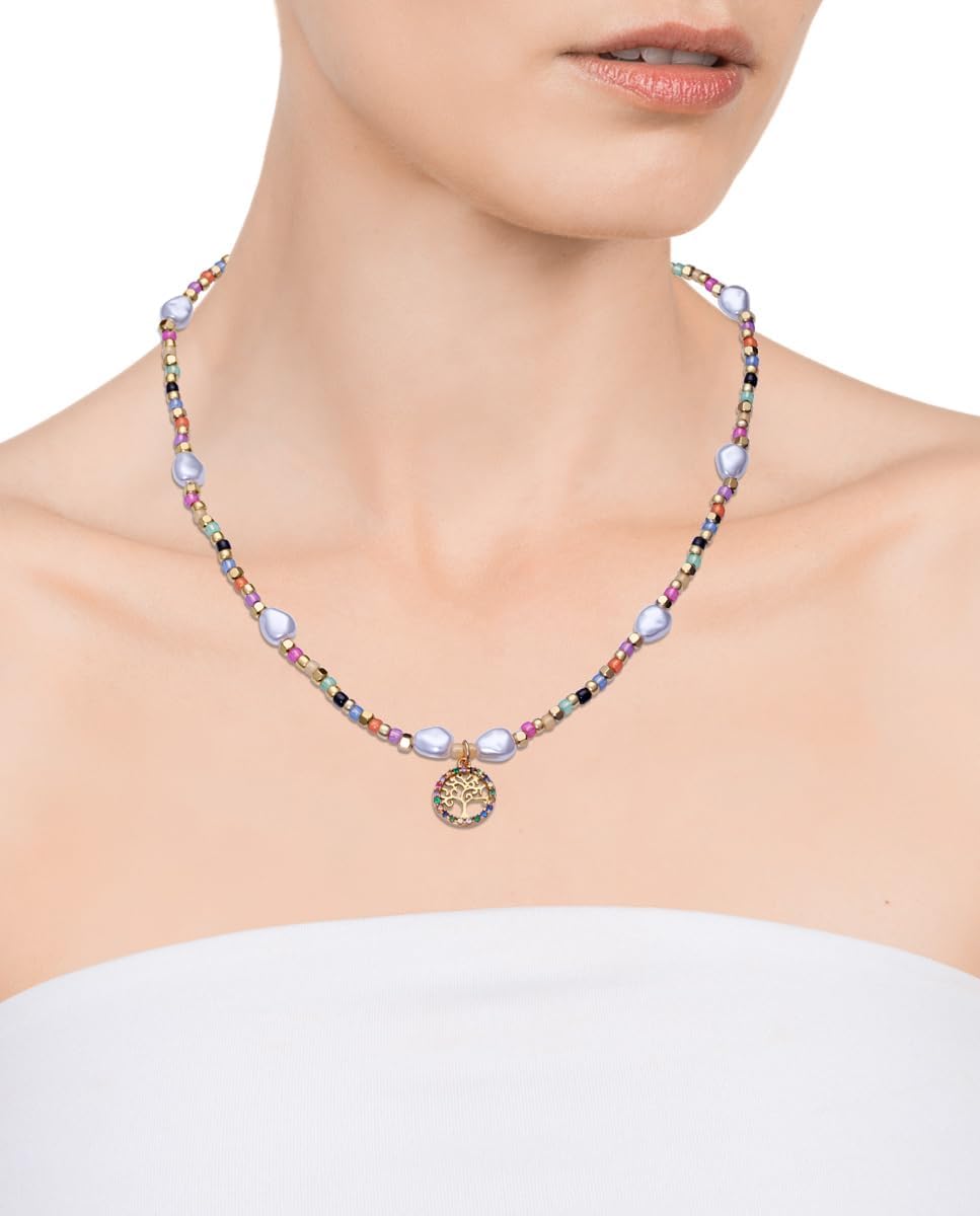 Viceroy - Collar Acero con Cuentas de Cristal y Perlas Sintéticas - 14091C01019