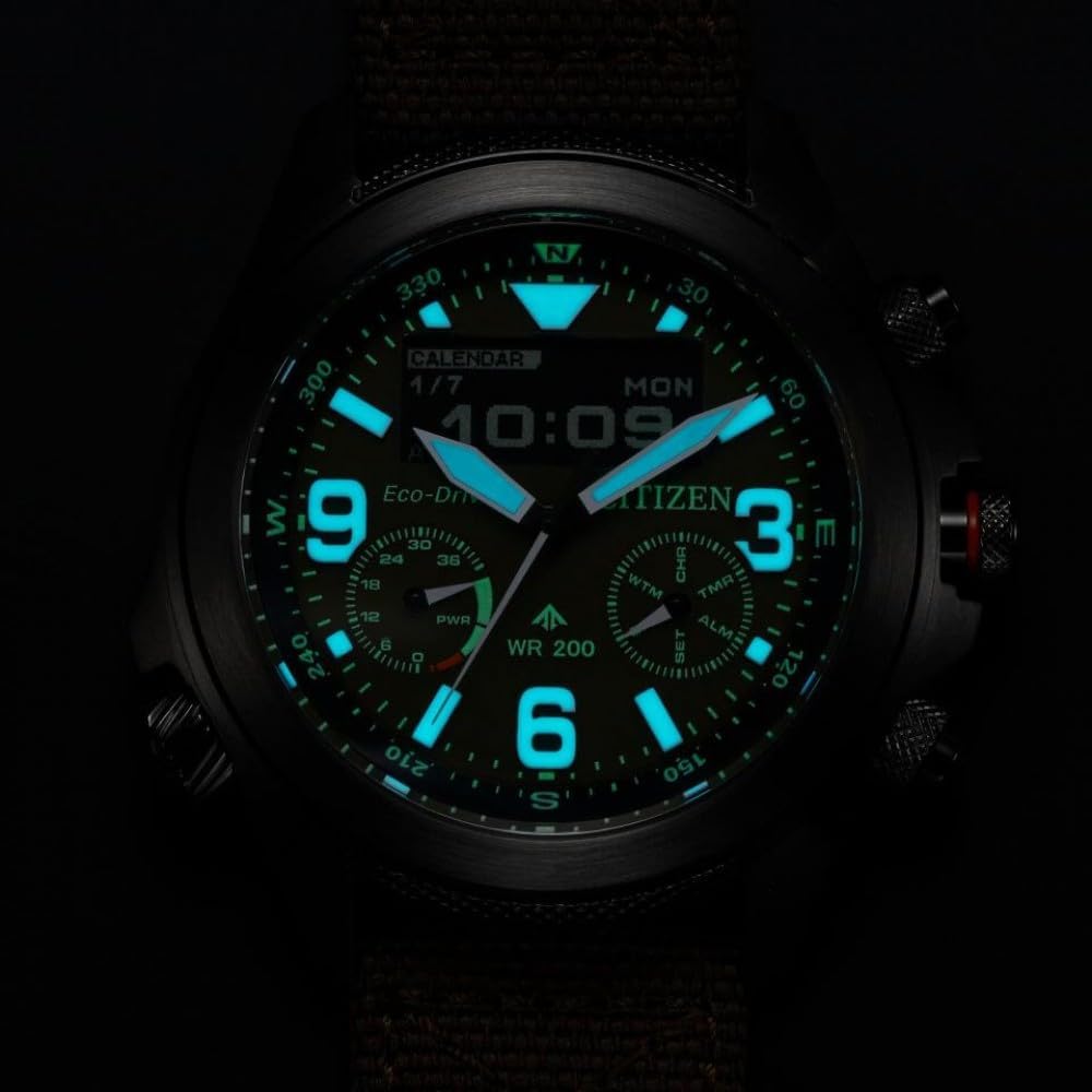 Citizen Reloj Análogico-Digital para Hombre de Cuarzo con Correa en Tela JV1005-02W