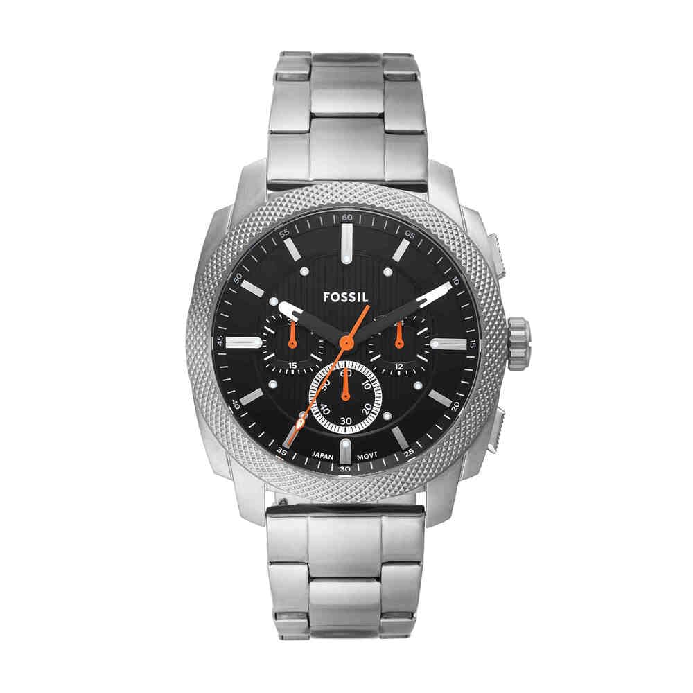 Fossil New Machine Watch for Men, 44mm Quartz Chronograph Movement with Stainless Steel